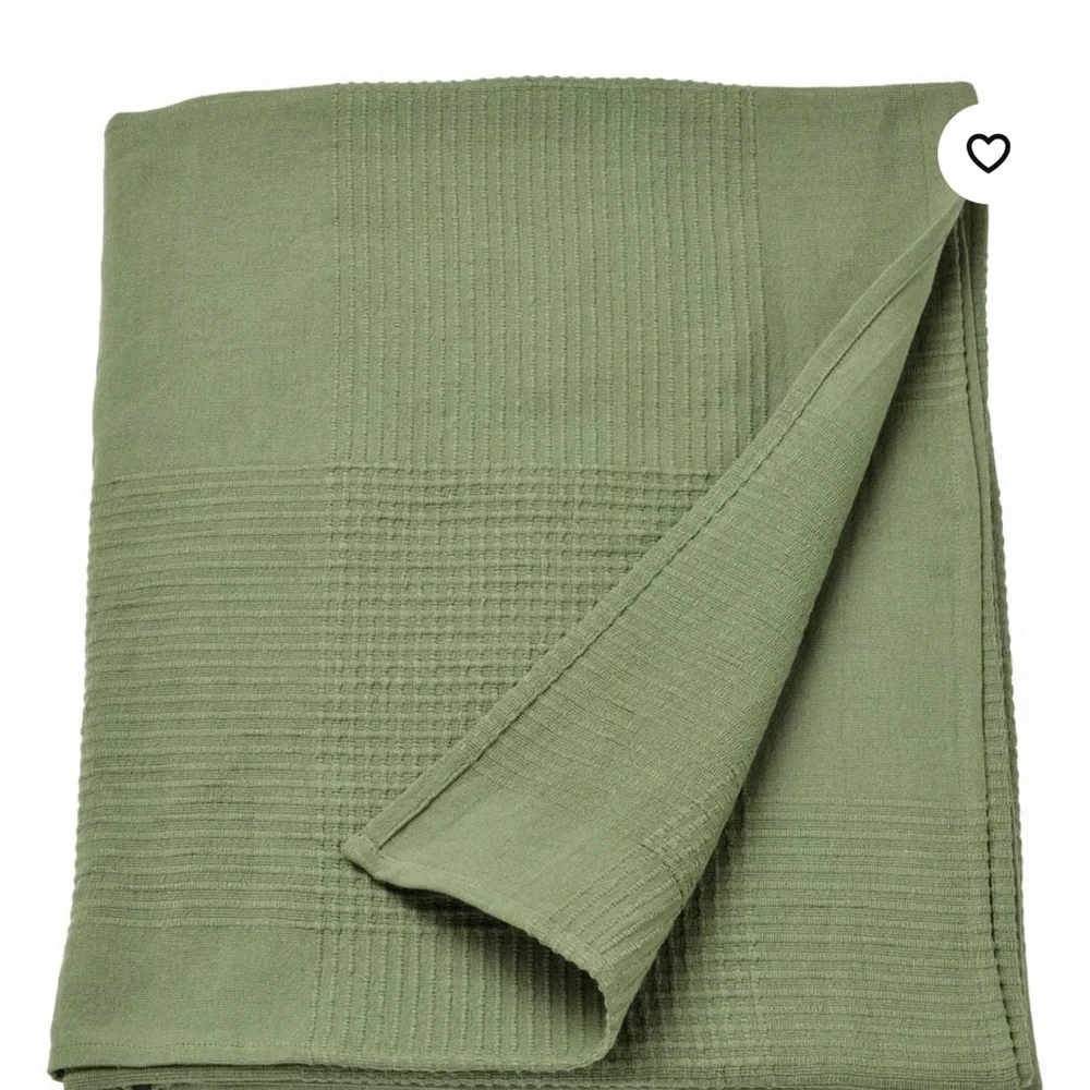 IKEA Sage Green Waffle Knit Throw